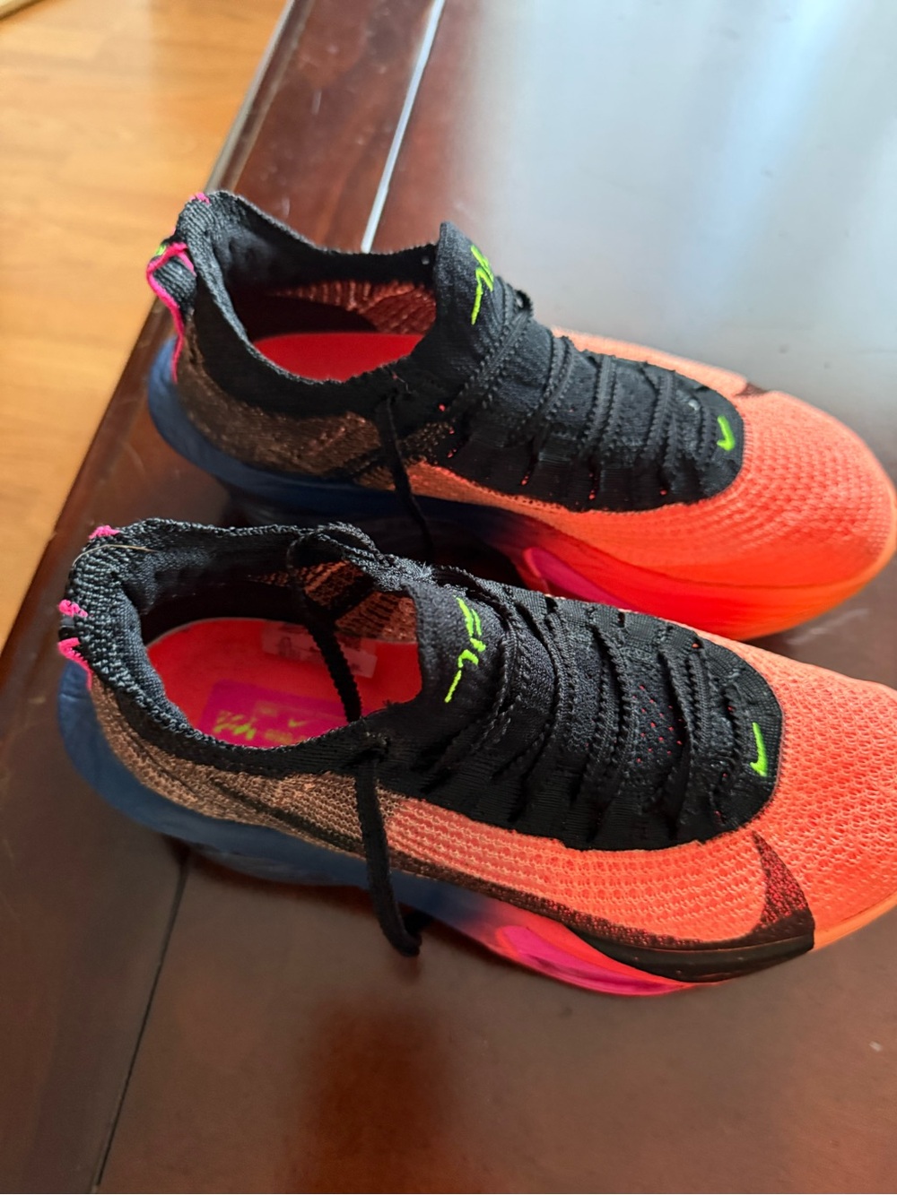 Nike Women’s Flyknit Running Shoes - Black & Orange - Picture 2 of 14